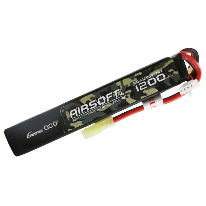 ����������� ��� ���������� Gens Ace LiPO 11,1� 1200��� 3S 25C 126�22�16�� 83� Mini Tamiya Airsoft (GEA12003S25T)