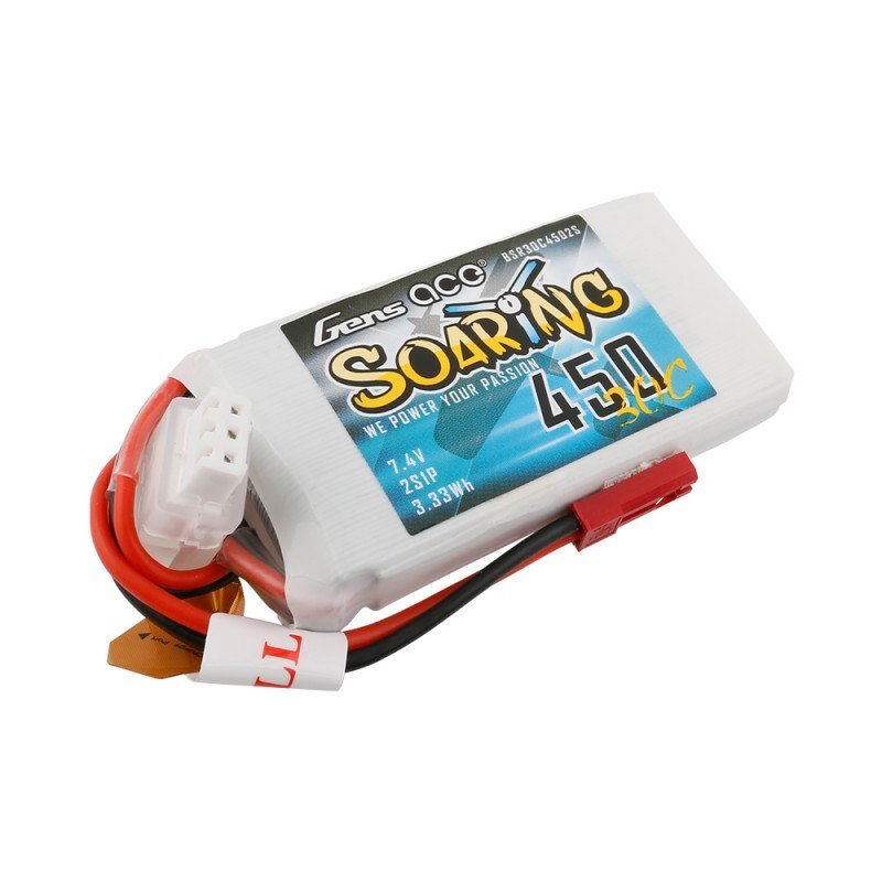 ����������� Gens Ace Soaring LiPO 7,4� 450��� 2S 30C 56,5�31�9�� 33� JST-SYP (BSR30C4502S)