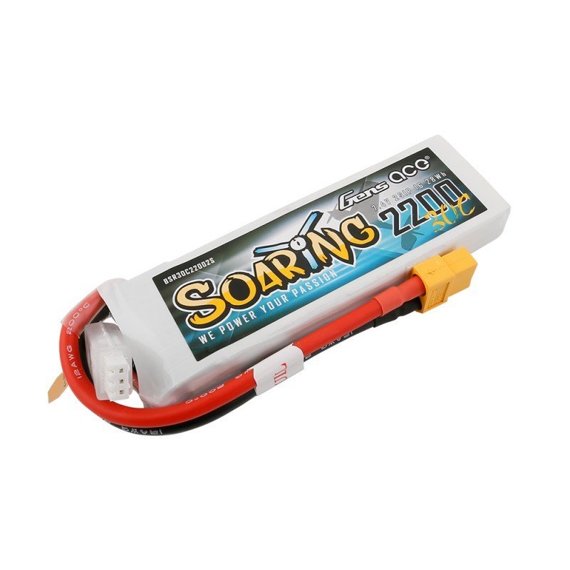 ����������� Gens Ace Soaring LiPO 7,4� 2200��� 2S 30C 104�34,5�14,5�� 122� XT60 (BSR30C22002S)