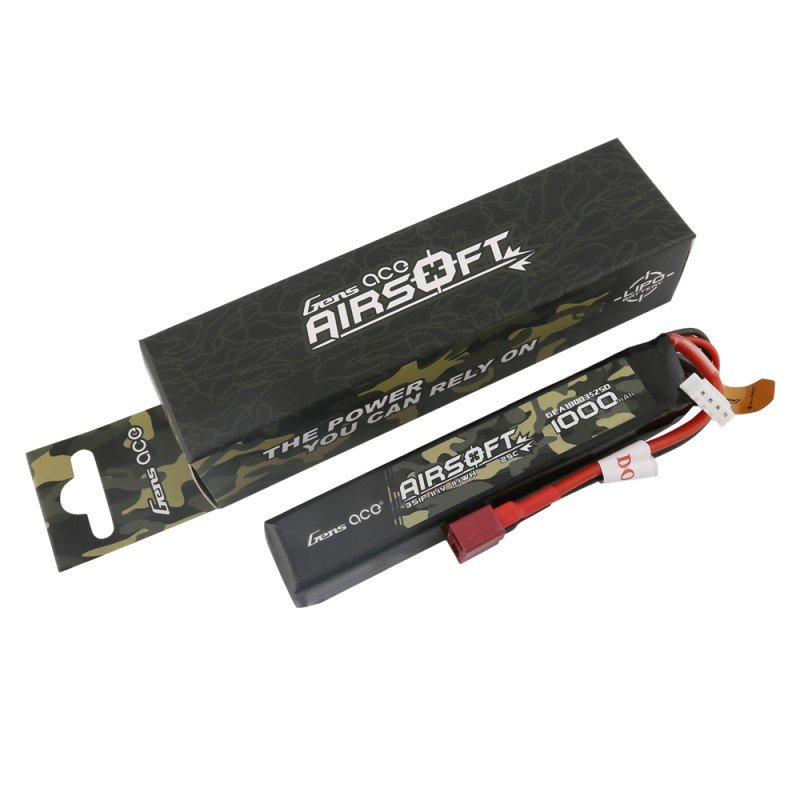 ���������� ��� ���������� Gens Ace LiPO 11,1� 1000��� 3S 25C 103�21�17�� 72� T-Plug Airsoft (GEA10003S25D)
