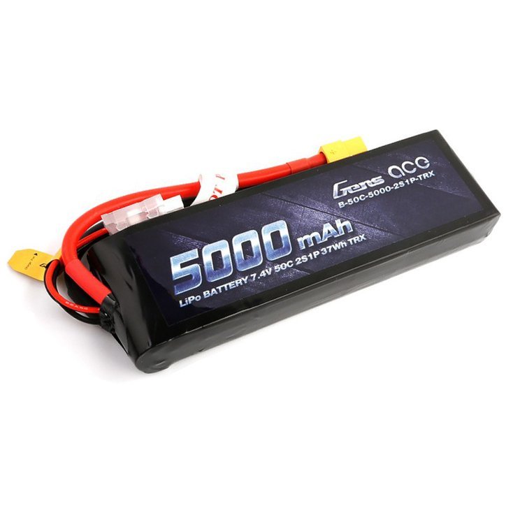 ����������� Gens Ace LiPO 7,4� 5000��� 2S 50C 136�42�21�� 264� XT60 (B-50C-5000-2S1P-TRX-XT60)