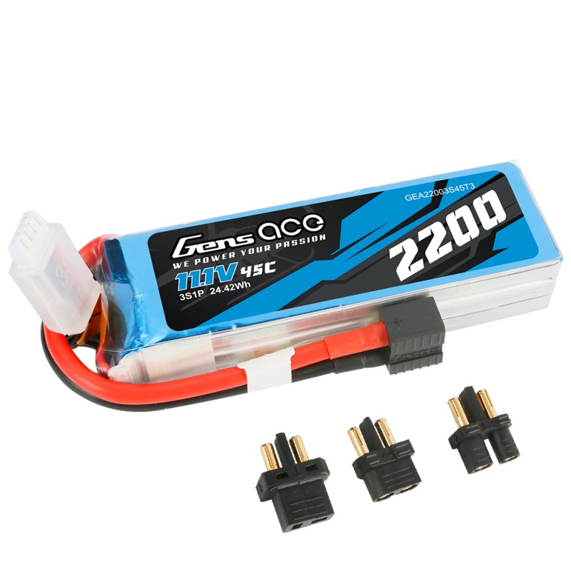 ���������� Gens Ace LiPO 11,1� 2200��� 3S 45C 106�34�24�� 189� XT60/EC3/T-Plug (GEA22003S45T3)