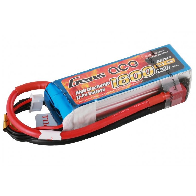 ����������� Gens Ace LiPO 11,1� 1800��� 3S 40C 89�31�25�� 163,2� T-Plug (B-40C-1800-3S1P)