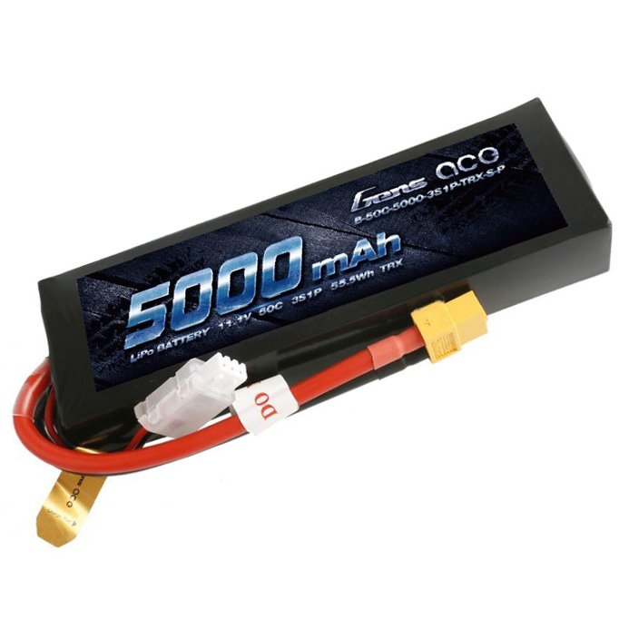 ����������� Gens Ace LiPO 11,1� 5000��� 3S 50C 139�43,5�30,5�� 381� XT60 (B-50C-5000-3S1P-TRX-S-P)