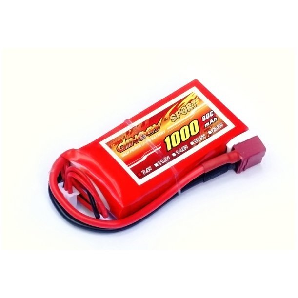 ���������� Dinogy LiPO 7,4� 1000��� 2S 30C 68�35�14�� 53� T-Plug (DLC-2S1000D-T)