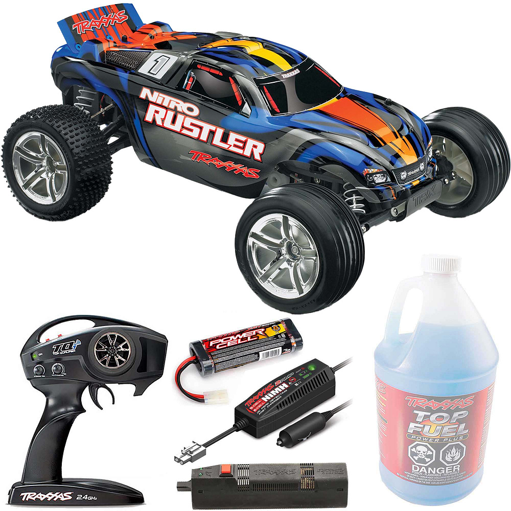 NITRO RUSTLER Traxxas TSM 1:10 2WD RTR ������� �� ����� (44096-3-BLUE)