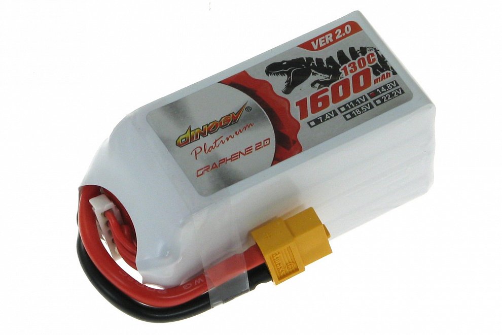 ���������� Dinogy PLATINUM G2.0 LiPO 14,8� 1600��� 4S 130C 75�34�40�� 193� XT60 (DLC-4S1600XTPV2-XT)