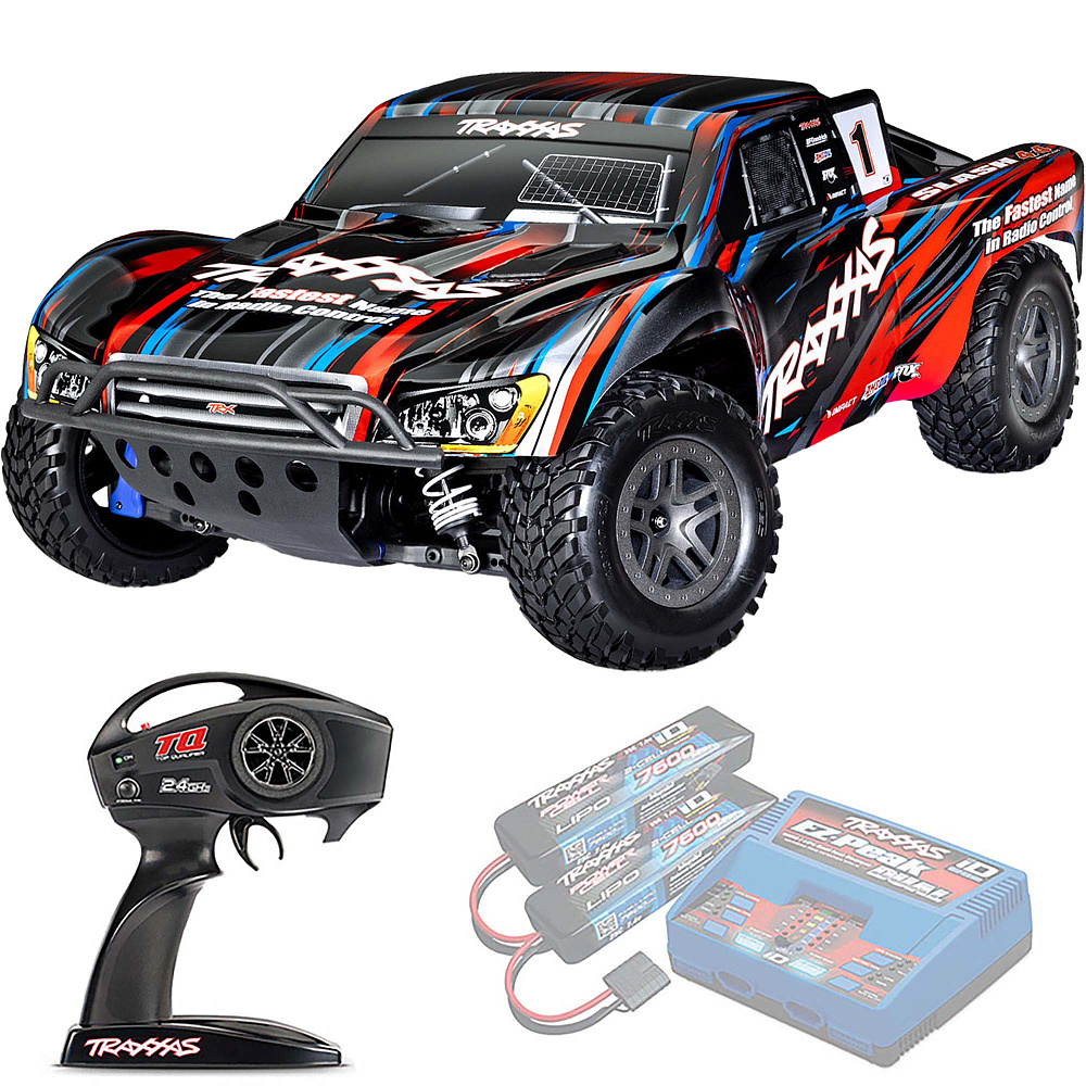 SLASH 4X4 Traxxas BL-2S 1:10 4WD RTR ������� �� ����� (68154-4-RED)