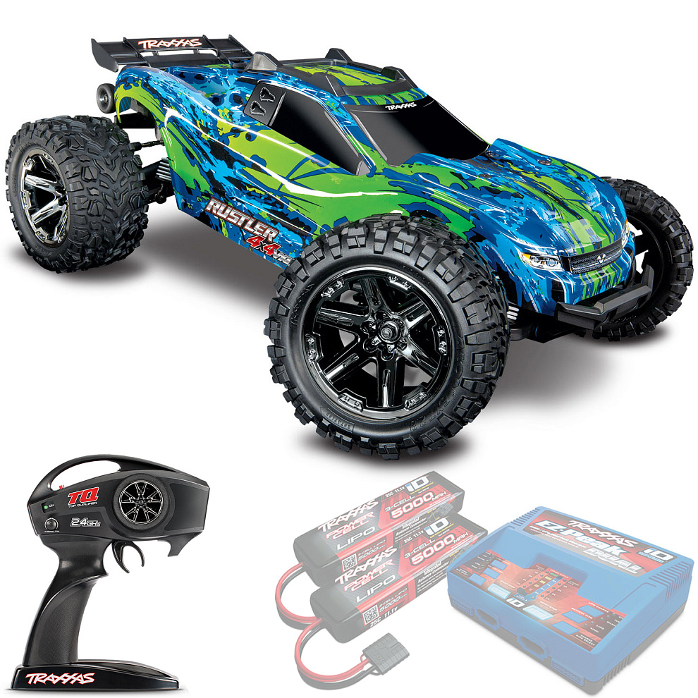 ������� �� ����� Traxxas Rustler 4X4 VXL TSM 1:10 4WD RTR (67076-4-GRN)