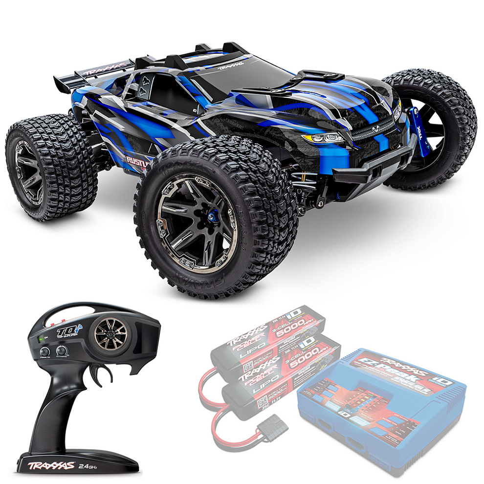 RUSTLER 4X4 Ultimate Traxxas VXL TSM Wireless 1:10 4WD RTR ������� �� ����� (67097-4-BLUE)