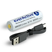 Акумулятор EverActive Li-ion 18650 3200мАг 7А Micro USB з захистом (EACT-USB18650-3200P)