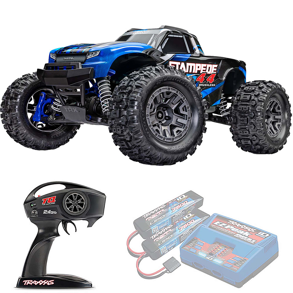 STAMPEDE 4X4 Traxxas BL-2S 1:10 4WD RTR ������� �� ����� (67154-4-BLUE)