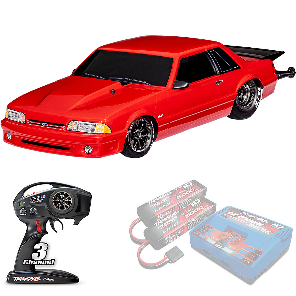 DRAG SLASH FORD MUSTANG 5.0 Traxxas VXL HD TSM  1:10 2WD RTR ������� �� ����� (94346-74-RED)