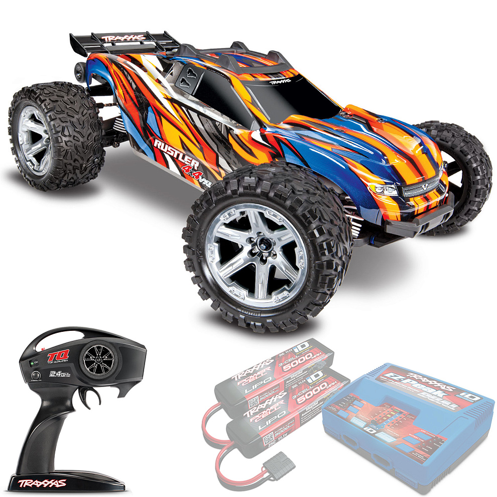 ������� �� ����� Traxxas Rustler 4X4 VXL TSM 1:10 4WD RTR (67076-4-ORNG)