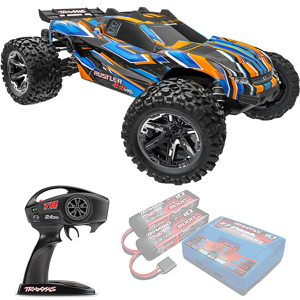 RUSTLER 4X4 Traxxas VXL TSM 1:10 4WD RTR ������� �� ����� (67376-4-ORNG)