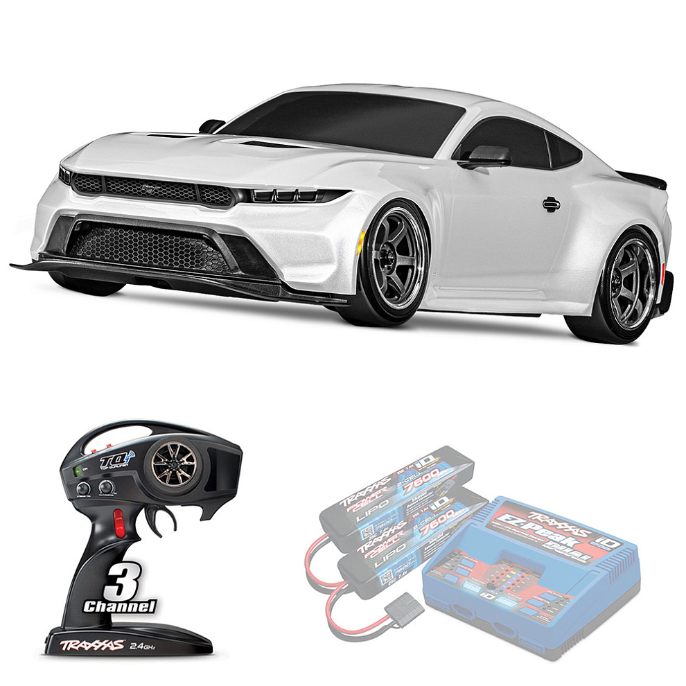 FORD MUSTANG Traxxas 4-Tec Drift TSM Wireless 1:10 2WD RTR ������� �� ����� (105237-4-WHT)